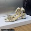 Dior Heel 3.5cm Sunset Heeled Sandals in Lambskin White and Silver-Tone Strass 2024