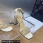 Dior Heel 8.5cm Sunset Heeled Sandals in Lambskin White and Silver-Tone Strass 2024