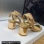Dior Heel 3.5cm Sunset Heeled Sandals in Lambskin Bronze and Silver-Tone Strass 2024