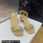 Dior Heel 3.5cm Sunset Heeled Sandals in Lambskin Beige and Silver-Tone Strass 2024