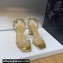 Dior Heel 8.5cm Sunset Heeled Sandals in Lambskin Gold and Silver-Tone Strass 2024