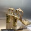 Dior Heel 8.5cm Sunset Heeled Sandals in Lambskin Gold and Silver-Tone Strass 2024