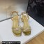 Dior Heel 3.5cm Sunset Heeled Sandals in Lambskin Gold and Silver-Tone Strass 2024