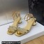 Dior Heel 3.5cm Sunset Heeled Sandals in Lambskin Gold and Silver-Tone Strass 2024
