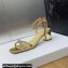Dior Heel 3.5cm Sunset Heeled Sandals in Lambskin Gold and Silver-Tone Strass 2024