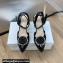 Dior Heel 8cm Rose Platform Pumps in Black Patent Calfskin and White Resin Pearls 2024