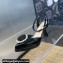 Dior Heel 8cm Rose Platform Pumps in Black Patent Calfskin and White Resin Pearls 2024