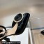 Dior Heel 8cm Rose Platform Pumps in Black Patent Calfskin and White Resin Pearls 2024
