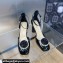 Dior Heel 8.5cm Rose Mary Jane Pumps in Black Patent Calfskin and White Resin Pearls 2024