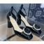 Dior Heel 8.5cm Rose Mary Jane Pumps in Black Patent Calfskin and White Resin Pearls 2024