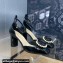 Dior Heel 8.5cm Rose Mary Jane Pumps in Black Patent Calfskin and White Resin Pearls 2024