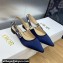 Dior J'Adior Slingback Ballerina Flats in Dark Blue Embroidered Satin and Cotton 2024