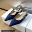 Dior J'Adior Slingback Ballerina Flats in Dark Blue Embroidered Satin and Cotton 2024