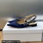 Dior J'Adior Slingback Ballerina Flats in Dark Blue Embroidered Satin and Cotton 2024