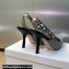 Dior Heel 9.5cm J'Adior Slingback Pumps in Black and White Micro-Houndstooth Embroidered Cotton 2024