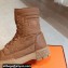 Hermes Fresh Water-repellent Women/Men ankle boots in quilted parachute fabric and calfskin Brown