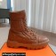 Hermes Fresh Water-repellent Women/Men ankle boots in quilted parachute fabric and calfskin Brown
