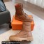 Hermes Fresh Water-repellent Women/Men ankle boots in quilted parachute fabric and calfskin Brown