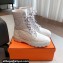 Hermes Fresh Water-repellent Women/Men ankle boots in quilted parachute fabric and calfskin White