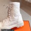 Hermes Fresh Water-repellent Women/Men ankle boots in quilted parachute fabric and calfskin White