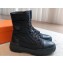 Hermes Fresh Water-repellent Women/Men ankle boots in quilted parachute fabric and calfskin Black