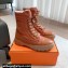 Hermes Fresh Water-repellent Women/Men ankle boots in quilted parachute fabric and calfskin Khaki