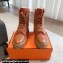 Hermes Fresh Water-repellent Women/Men ankle boots in quilted parachute fabric and calfskin Khaki