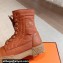 Hermes Fresh Water-repellent Women/Men ankle boots in quilted parachute fabric and calfskin Khaki