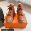 Hermes Fresh Women/Men ankle boots in water-repellent light parachute fabric and calfskin Khaki