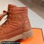 Hermes Fresh Women/Men ankle boots in water-repellent light parachute fabric and calfskin Khaki