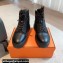Hermes Fresh Women/Men ankle boots in water-repellent light parachute fabric and calfskin Black