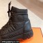 Hermes Fresh Women/Men ankle boots in water-repellent light parachute fabric and calfskin Black