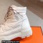 Hermes Fresh Women/Men ankle boots in water-repellent light parachute fabric and calfskin White