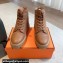 Hermes Fresh Women/Men ankle boots in water-repellent light parachute fabric and calfskin Brown