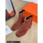 Hermes Hommage ankle boots in suede goatskin brun amourette