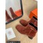Hermes Hommage ankle boots in suede goatskin brun amourette