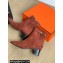 Hermes Hommage ankle boots in suede goatskin brun amourette