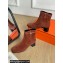 Hermes Hommage ankle boots in suede goatskin brun amourette