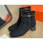 Hermes Hommage ankle boots in suede goatskin Black