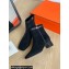 Hermes Hommage ankle boots in suede goatskin Black