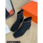 Hermes Hommage ankle boots in suede goatskin Black