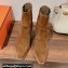 Hermes Vegas ankle boots in suede calfskin Brown