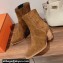 Hermes Vegas ankle boots in suede calfskin Brown
