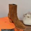 Hermes Vegas ankle boots in suede calfskin Brown