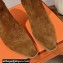 Hermes Vegas ankle boots in suede calfskin Brown