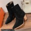 Hermes Vegas ankle boots in suede calfskin Black
