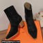 Hermes Vegas ankle boots in suede calfskin Black