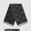 Gucci GG cashmere jacquard scarf 674275 45x200cm Black/Gray 2024