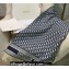 Dior Oblique Scarf in Navy Blue Cashmere and Wool 45x200cm 2024