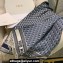 Dior Oblique Scarf in Navy Blue Cashmere and Wool 45x200cm 2024